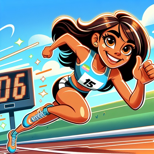 Athletin setzt neue persönliche Bestleistung