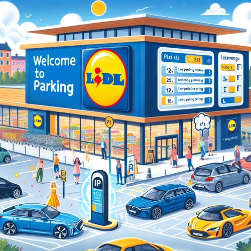 Digitales Parksystem bei Lidl in Heilbronn