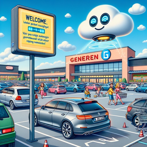 Digitales Parkplatzüberwachungssystem bei Lidl in Heilbronn