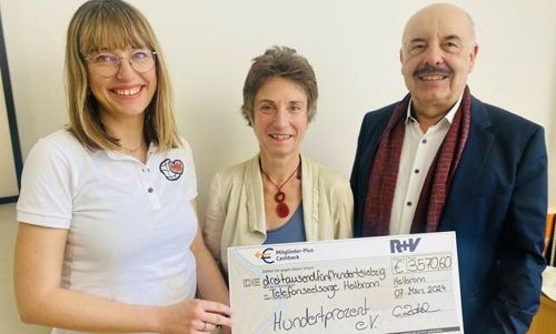 Hundertprozent e.V.: Spende für TelefonSeelsorge Heilbronn