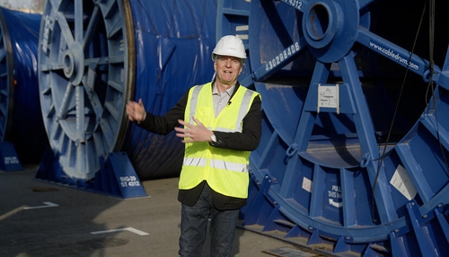 Suedlink in Heilbronn: Einblick in die Kabel-Lagerstätte