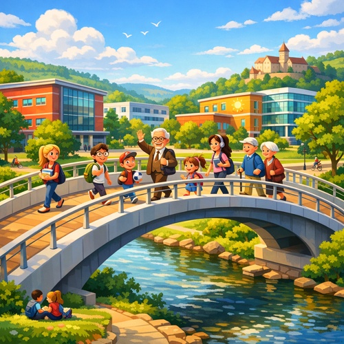 Brückenbau als Teil des Bildungscampus-Projekts in Bad Friedrichshall