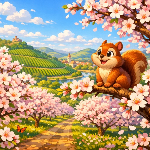 Mandelblüten und Weinberge in Heilbronn