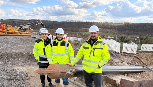 Bau der Suedlink-Stromtrasse: Kilometerlange Bohrung unter der Jagst