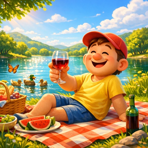 Sommerfreuden: Wein genießen am Baggersee