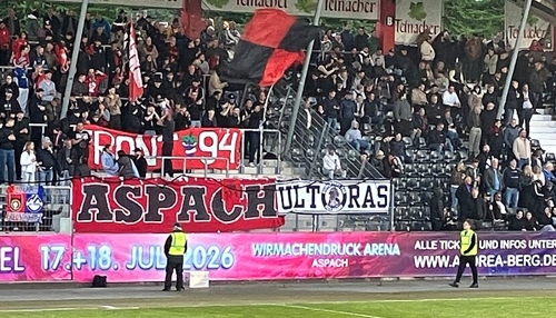 VfR-Ultras unterstützen beim Spitzenspiel in Großaspach